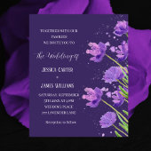 Paarse eenvoudige minimalistische elegante bruilof menu