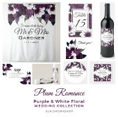 Moderne Paarse bruiloft Papieren Bordje