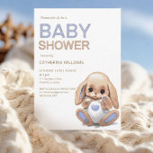 Banier voor baby shower met schattig pluche konijn spandoek