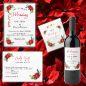 Poinsettia Bouquet, RSVP Uitnodiging Briefkaart