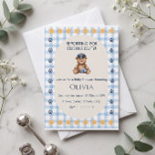 Politie Teddybeer Gingham Baby Shower Servetten