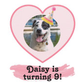 Polka Dot Foto Verjaardag Ronde Sticker