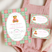 Polo Teddy Bear Meisje Baby shower Bedankt Kaart