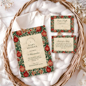 Pomegranate Garden Botanical Baby Shower Kaart