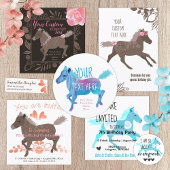 Bruin, Roze Galloping Pony, Meisjes Verjaardagsfee Kaart