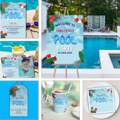 Pool Party Photo, fun Summer Birthday Kaart