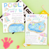 Waterverf zwembad verjaardagsfeestje zwembad zwemm spandoek