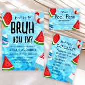 Bruh Pool Party Jongen Verjaardag Kaart