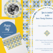 Blauw en geel  Portugees tegels patroon Espresso Kop