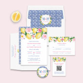 Positano Lemons Pink Blue Tegels Bachelorette Blikjeskoeler