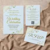 Blauw & Goud Bruiloft Bewaar de Datum Kalender Mag (Personaliseer de collectie van deze zelfstandige maker.)