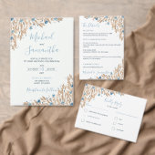Poeder Blauwe Landvelden Bruiloft RSVP Kaartje (Personaliseer de collectie van deze zelfstandige maker.)