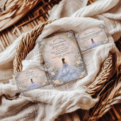 Powder Blue Rose Garden Quinceañera Kaart