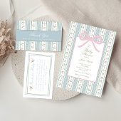 bedankkaart | Preppy Floral Stripe Baby shower