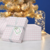 Preppy Pink Gingham Bow Classic Ronde Sticker (Personaliseer de collectie van deze zelfstandige maker.)