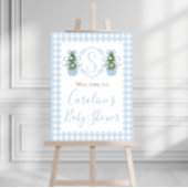 Blue Gingham Boy Baby shower Bingo Kaarten
