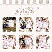 Preppy Coquette Roze strik Afstuderen Bedankkaart