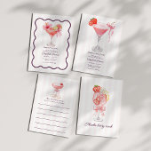 Preppy Coquette Bubbles & Besties Bachelorette Kaart