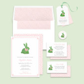 Preppy roze en Green Rabbit Baby shower Welkom Poster