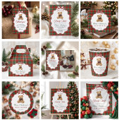 Voorbereide Teddibeer Kerst Babyshower Spandoek