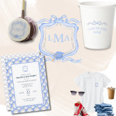 Preppy Wedgewood monogram Afstuderen Kartonnen Onderzetters