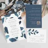 Primaire botanische RSVP-kaart | Indigo RSVP Kaartje