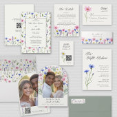Pers Geperste Wilde Bloem Capture The Love QR Code Plaatskaartje