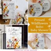 Pressed Wildflowers Baby shower Mimosa Bar Sign Poster