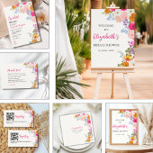 Lovely Bohemian Meadow Bridal Shower Bedankkaart