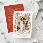 Feestelijke Blauwe Lint en Poinsettia Traditioneel Etiket