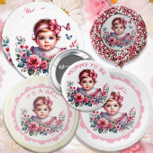 Het is een meisje | Roze Bloemen  Baby shower Servet