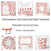 Aardbeien Baby shower Diaper Raffle Informatiekaartje