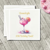  in roze thema cocktail satijnen lint