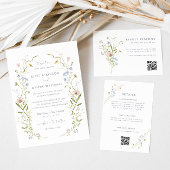 Whimsical Pastel Wildflower Lijst Bruiloft Kaart
