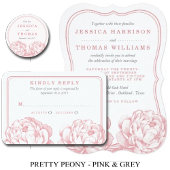 Het  Collectie van de Florale bruiloft van Peony Save The Date