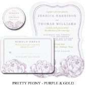 Het  Collectie van de Florale bruiloft van Peony Uitnodigingen Wikkel