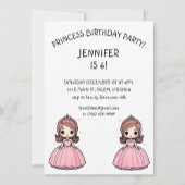 Prinses Verjaardagsfeest Roze Gown Schattigee Cart Vierkante Sticker