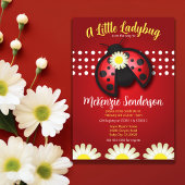 Daisy Ladybug Baby shower – Rood en Zwart Thema Kaart