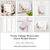 Mooie Vintage Waterverf Bloem Gastadres Sticker