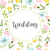  Waterverf Lente Bloempatroon Etiket