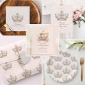 Roze Goud Prinses Kroon Sprookje Verjaardag Papieren Bordje