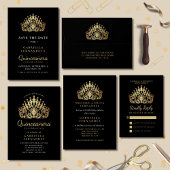 Quinceañera Tiara Crown RSVP Envelopverzegeling Ronde Sticker