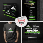 Black Green Lawn care Landschapsmaaiservice Visitekaartje