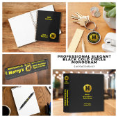 Professional Elegant Black Gold Monogram Business Pen