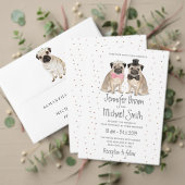Pug puppy bruiloft kalligrafie script save the date (Personaliseer deze collectie van deze onafhankelijke maker. Test)
