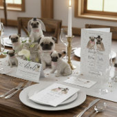 Pug Dog Trouwreactie RSVP Kaartje