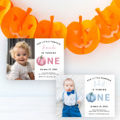 Pompoen Meisje 1e Verjaardagsfeest Kaart