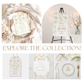 Pompoen Herfst Goud Whimsical Bloemen Baby shower Informatiekaartje