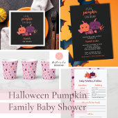 Boeken voor Baby Little Pumpkin Baby shower QR Cod Informatiekaartje