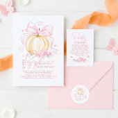 Roze Strik Pompoen Baby Shower Bedankt